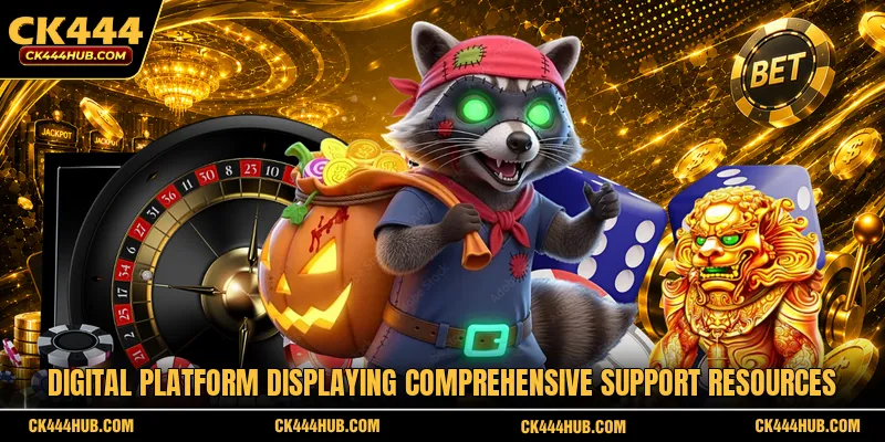 Digital platform displaying comprehensive support resources