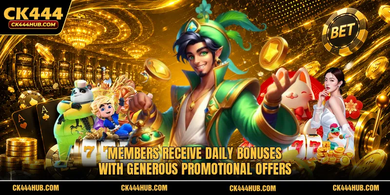 Members receive daily bonuses with generous promotional offers