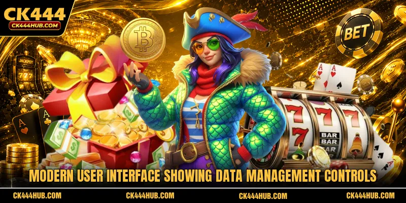 Modern user interface showing data management controls